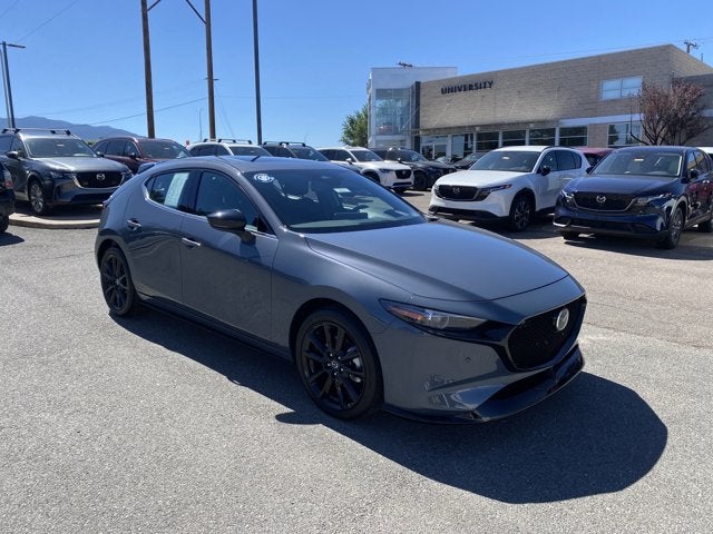2025 Mazda Mazda3 Hatchback 2.5 Turbo Premium Plus Package in Polymetal Gray Metallic — front three-quarter view