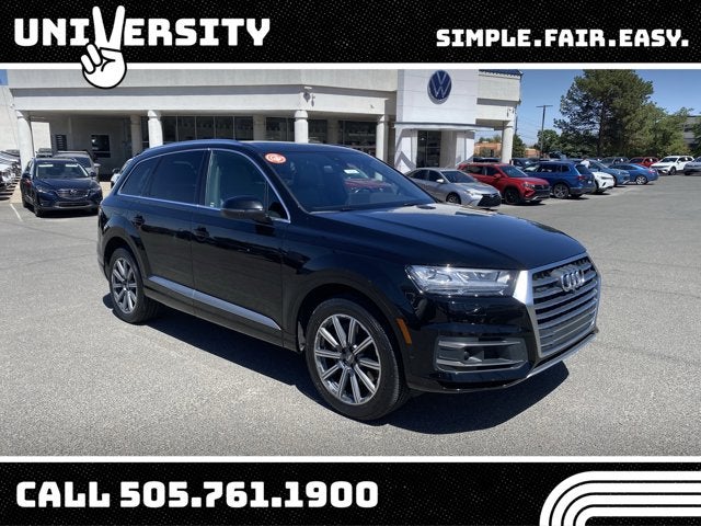 2019 Audi Q7 55 SE Premium Plus in Black — front three-quarter view